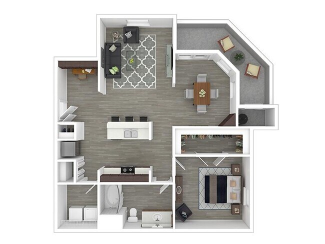 1x1-955- Classic 370 floor plan